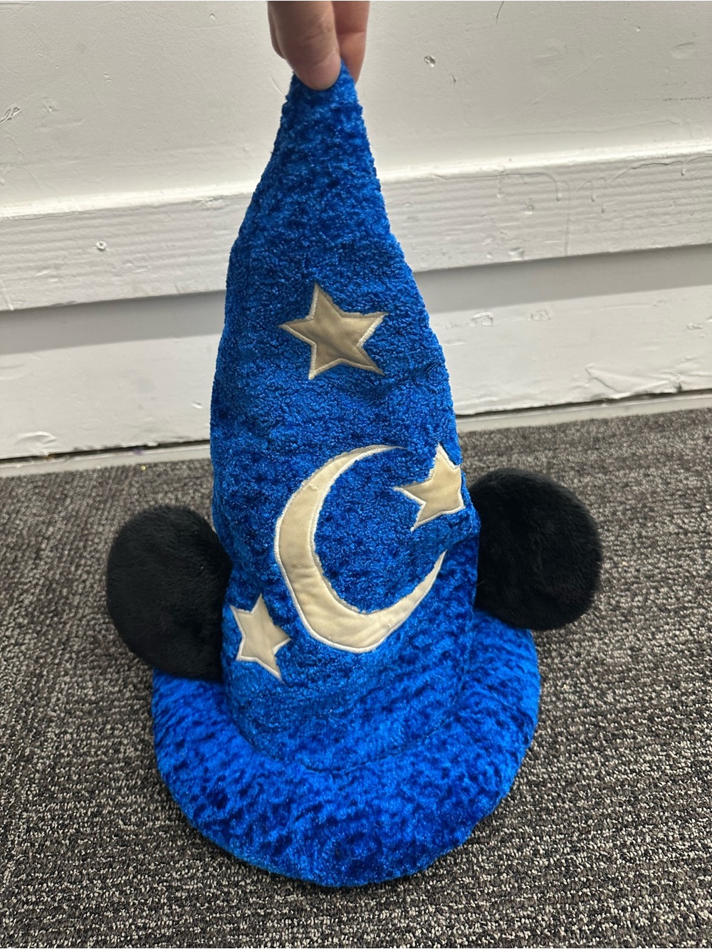 Disney Parks Mickey Mouse Blue Fantasia Sorcerer's Wizard 15” Hat with Ears